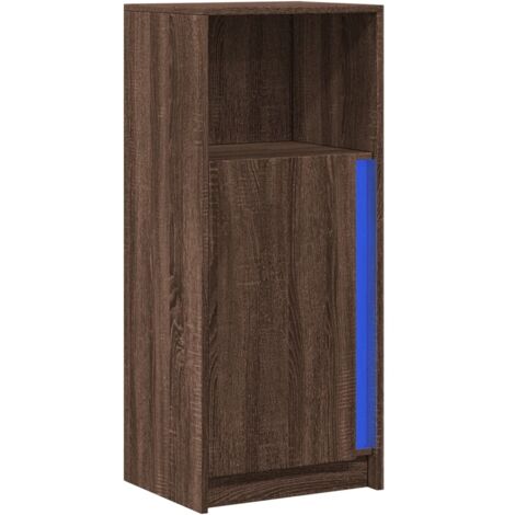 Aparador cómoda armario mueble organizador cocina salón salón con LED 42,5 x 34 x 100 cm madera contrachapada marrón 020029787