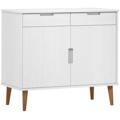 Aparador cómoda cómoda armario mueble organizador cocina salón salón 90 x 40 x 80 cm madera maciza de pino blanco 020035772