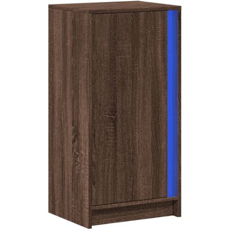 Aparador cómoda cómoda armario mueble organizador cocina salón salón con LED 42,5 x 34 x 85 cm madera contrachapada marrón 020029788