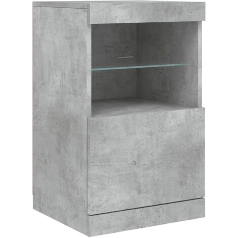 Aparador cómoda cómoda armario mueble organizador cocina salón salón con luces LED 41 x 37 x 67 cm gris 020029999