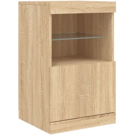 Aparador cómoda cómoda armario mueble organizador cocina salón salón con luces LED sonoma 41 x 37 x 67 cm marrón 020029961