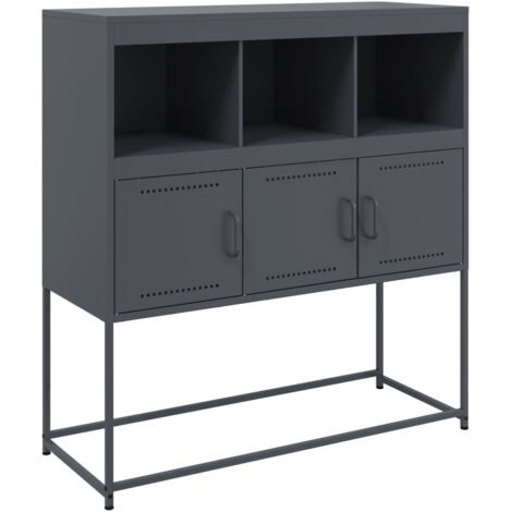Aparador cómoda mueble almacenaje organizador cocina salón salón 100,5 x 39 x 107 cm acero antracita 020029682