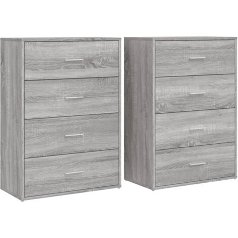 Aparador cómoda mueble de almacenaje organizador para cocina salón juego de 2 Sonoma 60 x 31 x 84 cm madera de ingeniería color gris 020036961