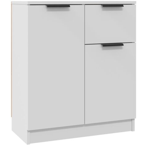 Aparador-cómoda-mueble-organizador-cocina-salón-salón-comedor 60x30x70 cm-madera de ingeniería-blanco 020030330