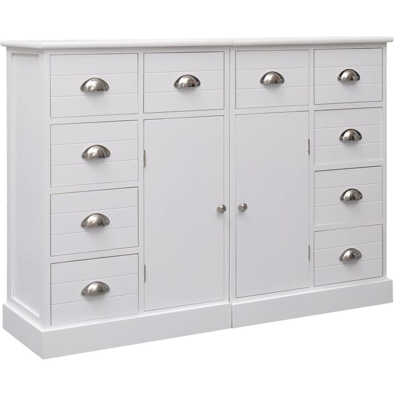

Aparador con 10 cajones madera blanco 113x30x79 cm