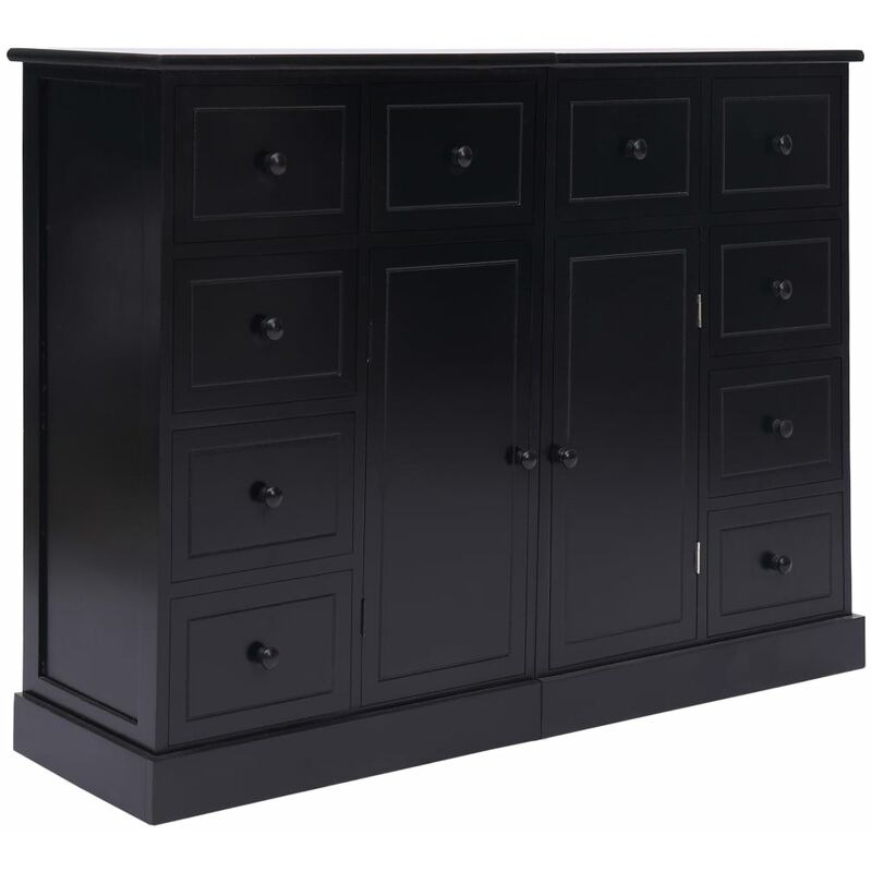 

vidaXL Aparador con 10 Cajones Madera 113x30x79 cm Negro - Negro
