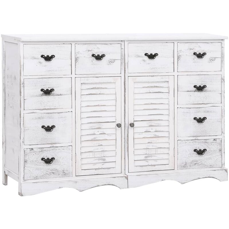 

Aparador con 10 Cajones Madera 113x30x79 cm Blanco antiguo - Blanco - Vidaxl