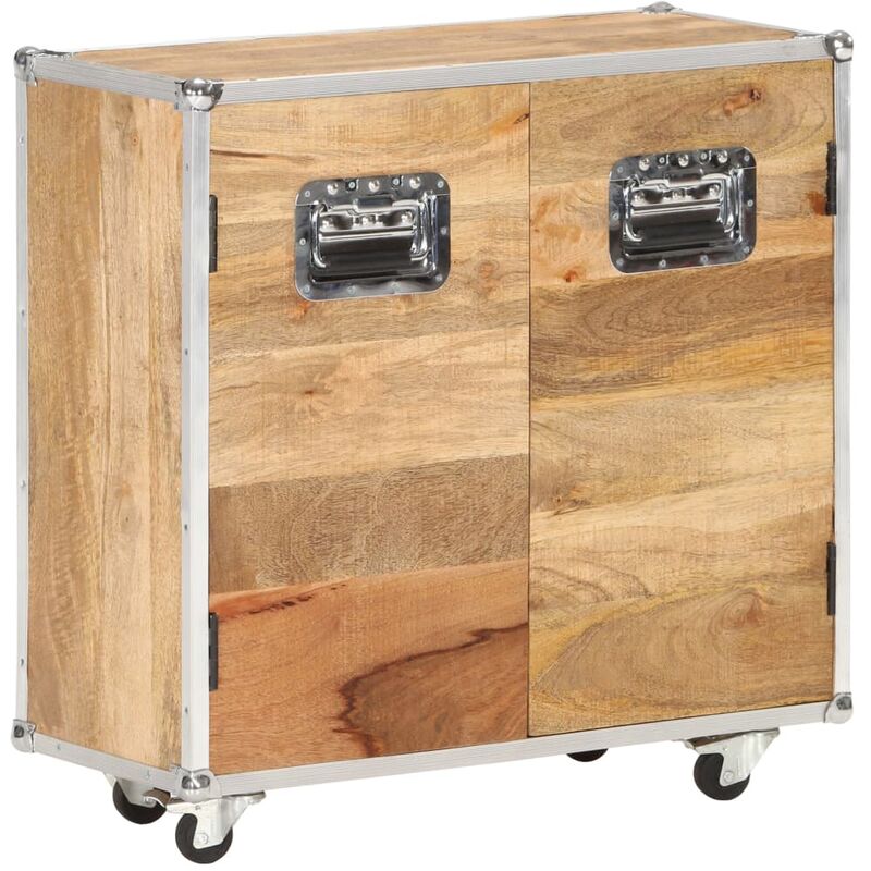 

Aparador con 2 puertas de madera maciza de mango 70x30x69 cm - Marrón - Vidaxl