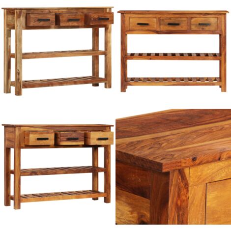 Aparador con 3 cajones madera maciza 110x30x80 cm - Almacenamiento - Muebles vintage