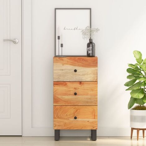 Aparador con 3 cajones madera maciza acacia 40x33,5x75 cm vidaXL
