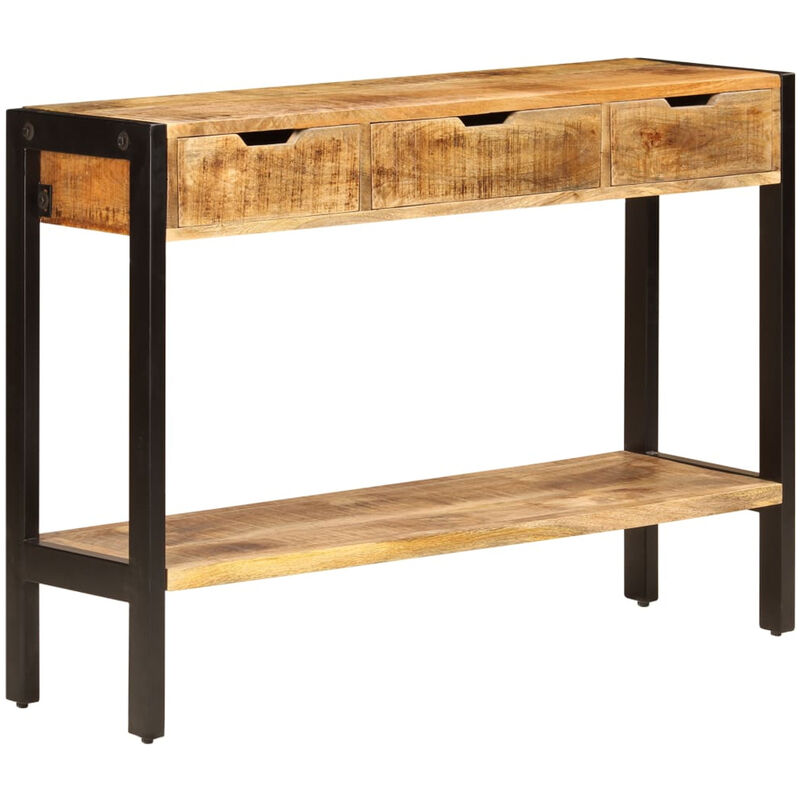 

Aparador con 3 cajones madera maciza de mango 110x30x75 cm