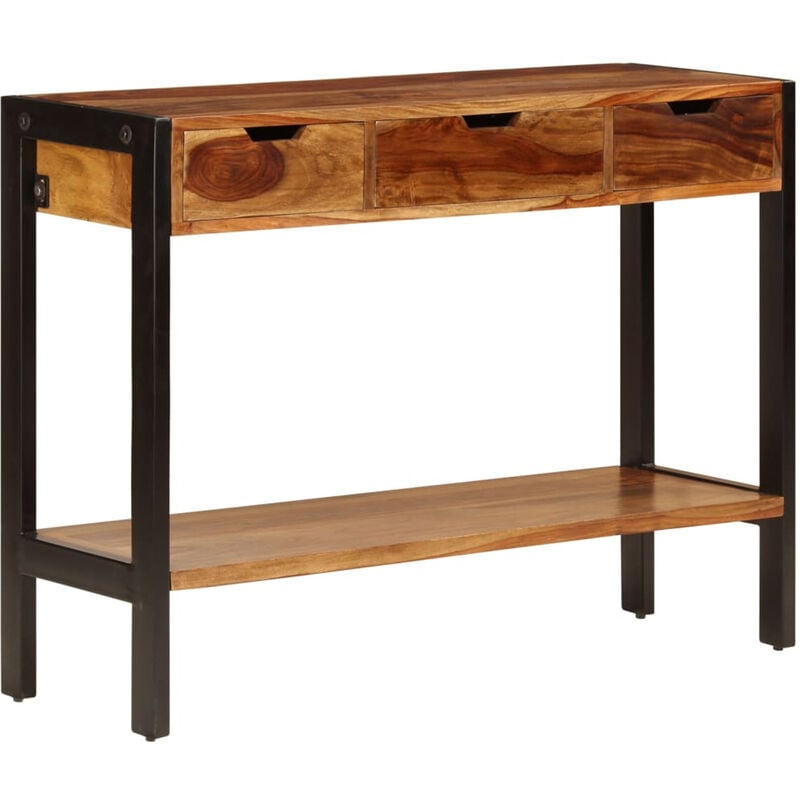 

Aparador con 3 cajones madera maciza de sheesham 110x30x75 cm