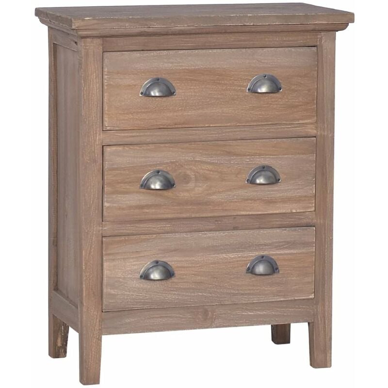 

Aparador con 3 cajones madera maciza de teca 60x30x75 cm