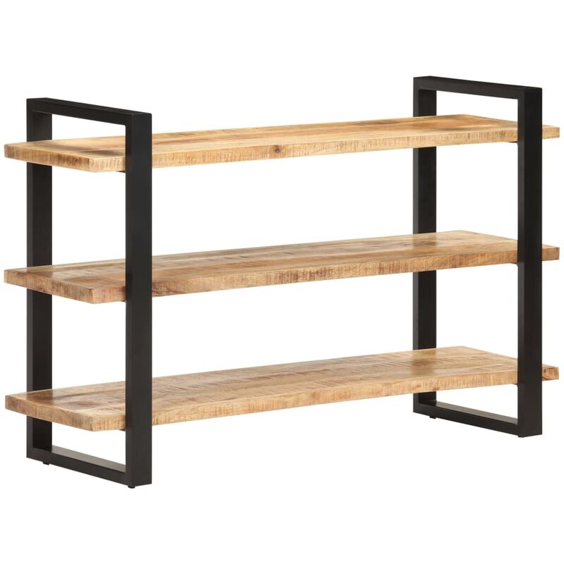 

vidaXL Aparador con 3 Estantes 120x40x75 cm Madera de Mango Rugosa - Marrón