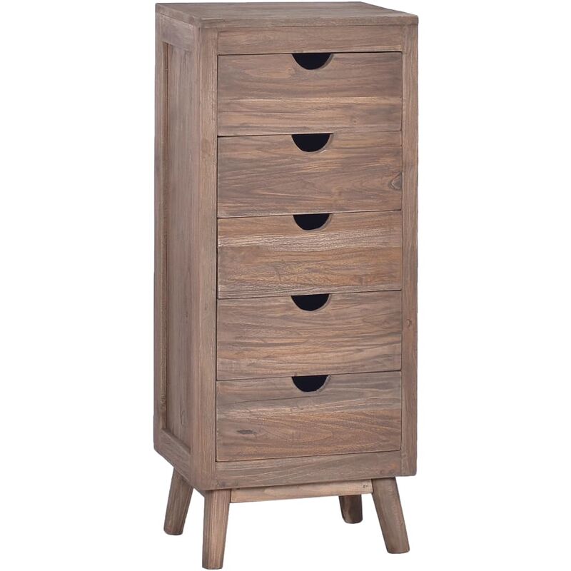 

Vidaxl - Aparador con 5 cajones madera maciza de teca 40x30x100 cm - Marrón