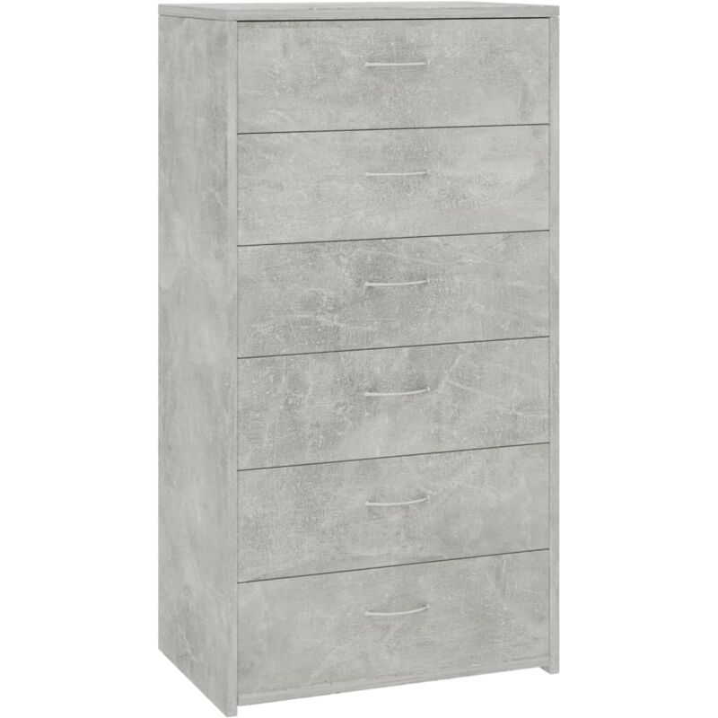 

Aparador con 6 Cajones Aglomerado 50x34x96 cm Gris Hormigón - Gris - Vidaxl