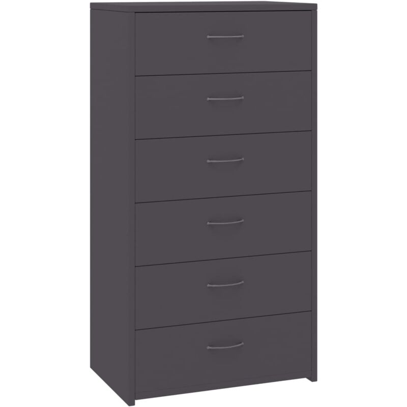 

vidaXL Aparador con 6 Cajones Aglomerado 50x34x96 cm Gris - Gris