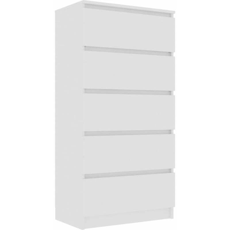 

vidaXL Aparador con Cajones Aglomerado 60x35x121 cm Blanco - Blanco