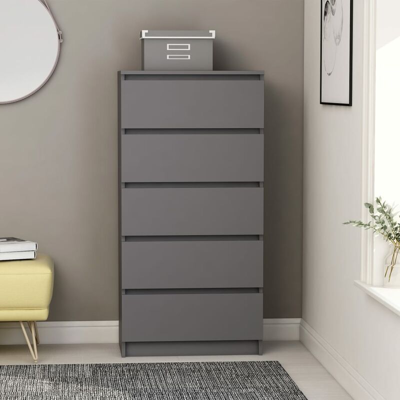 

Aparador con cajones aglomerado gris 60x35x121 cm