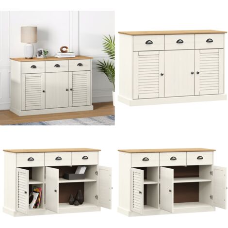 Aparador con cajones VIGO madera maciza pino blanco 113x40x75cm - Aparador con cajones - Mueble de madera