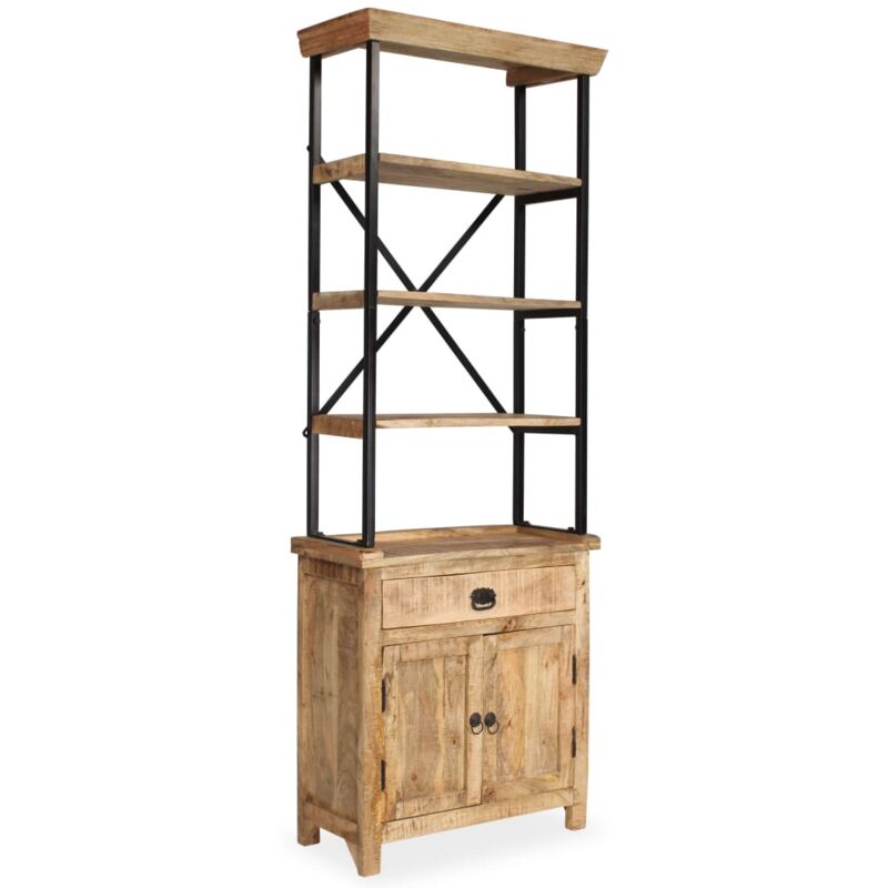 

vidaXL Aparador con estantes de madera de mango maciza 65x30x180 cm - Marrón