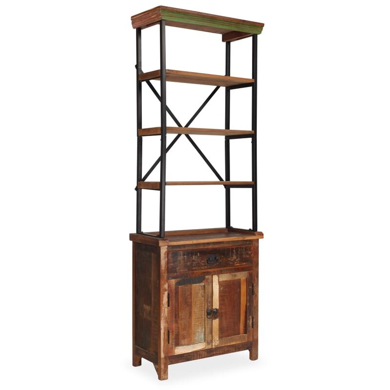 

vidaXL Aparador con estantes de madera maciza reciclada 65x30x180 cm - Marrón
