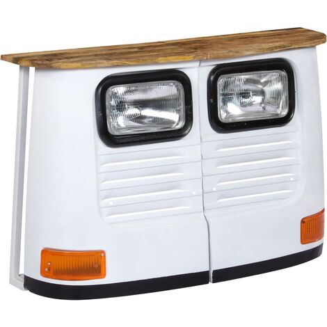 Aparador con forma de camión madera maciza de mango blanco vidaXL