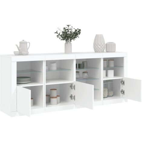 Aparador con luces LED blanco 164x37x67 cm vidaXL