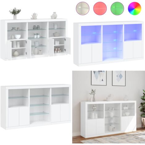 Aparador con luces LED blanco 181,5x37x100 cm - Aparador moderno - Aparador con luz RGB