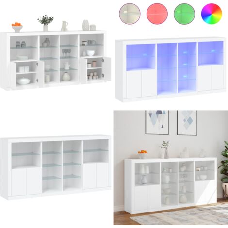Aparador con luces LED blanco 202x37x100 cm - Aparador moderno - Aparador con luz RGB