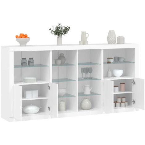 Aparador con luces LED blanco 202x37x100 cm vidaXL
