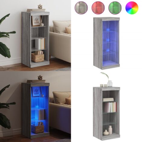 Aparador con luces LED gris Sonoma 41x37x100 cm - Aparador moderno - Aparador con luz RGB