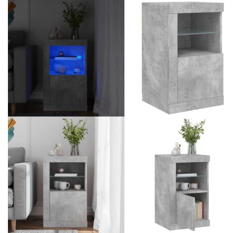 Aparador con luces LED madera de ingeniería gris hormigón - Madera de ingeniería - Luces LED RGB