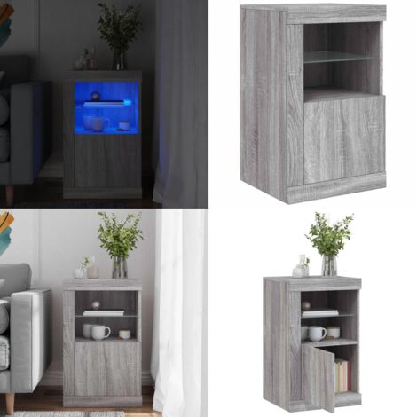 Aparador con luces LED madera de ingeniería gris Sonoma - Madera de ingeniería - Luces LED RGB