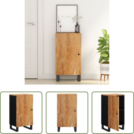 Aparador con puerta -  Aparador con puerta madera maciza de acacia 40x31x75 cm