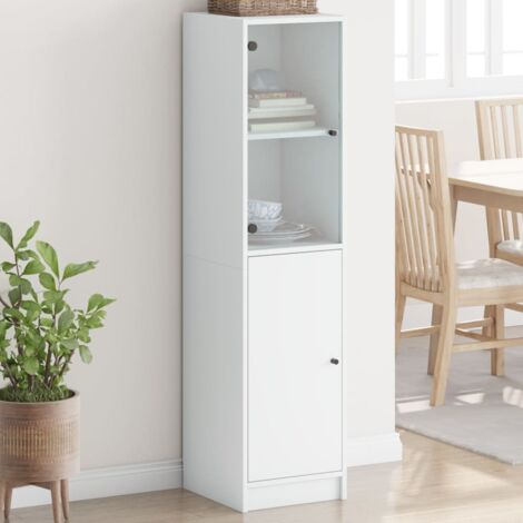 Aparador con puerta de vidrio blanco 35x37x142 cm vidaXL