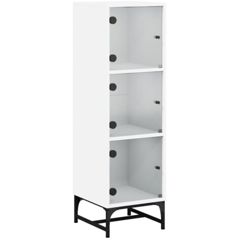 Aparador con puertas de vidrio blanco 35x37x120 cm vidaXL