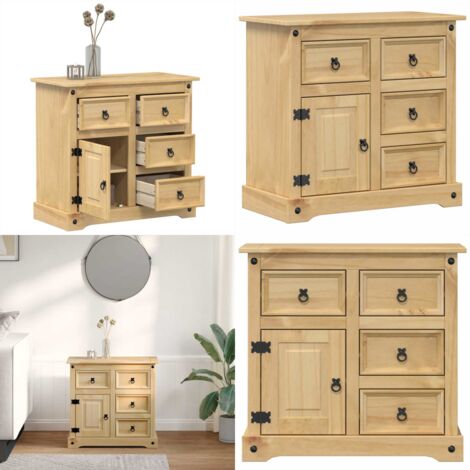 Aparador Corona madera maciza de pino 80x40x75 cm - Aparador de madera - Mueble de pino