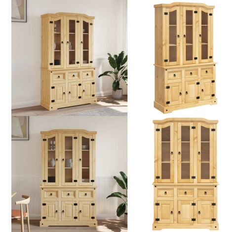Aparador Corona madera maciza pino mexicano 112x43x196 cm - Madera maciza - Pino mexicano