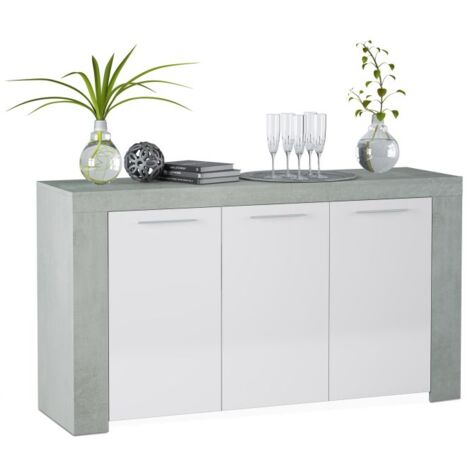 Aparador Dara Blanco Artik (Blanco Mate) - Gris Cemento (ancho) x 80cm (alto)