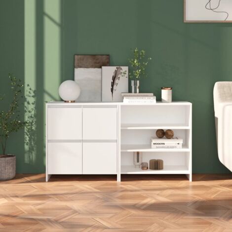Aparador de 2 piezas madera contrachapada blanco vidaXL
