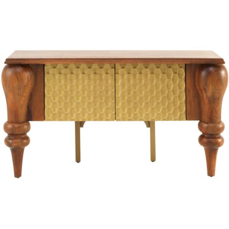 Aparador De 2 Puertas Con Patas Torneadas En Madera Maciza De Mango