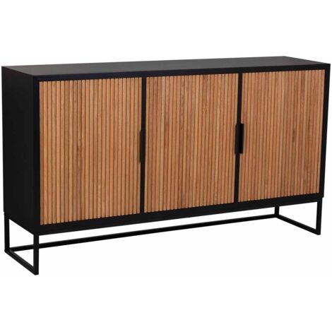 Aparador de 3 puertas de madera y metal 160x41,5x90h cm