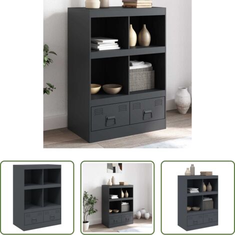 Aparador de acero -  Aparador de acero gris antracita 67x39x95 cm