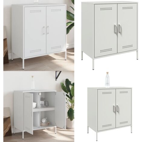 Aparador de acero blanco 68x39x79 cm - Almacenamiento - Muebles industriales