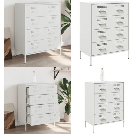 Aparador de acero blanco 68x39x89 cm - Almacenamiento - Muebles industriales
