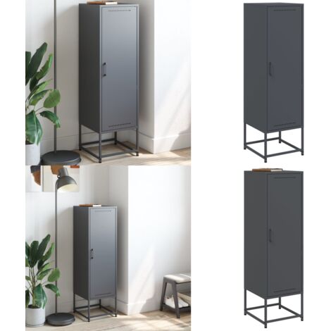 Aparador de acero gris antracita 36x39x123 cm - Aparador alto - Almacenamiento organizado