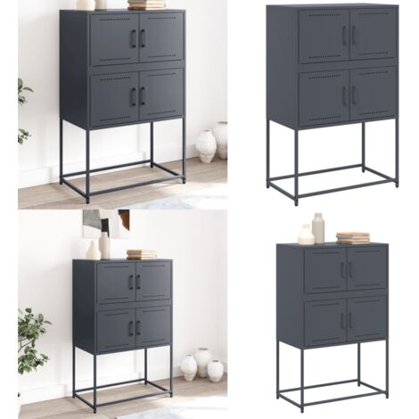 Aparador de acero gris antracita 68,5x38,5x107 cm - Almacenamiento - Aparador industrial