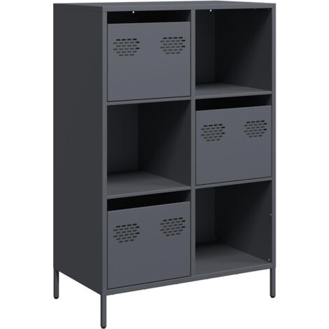 Aparador de acero gris antracita 68x39x103,5 cm vidaXL