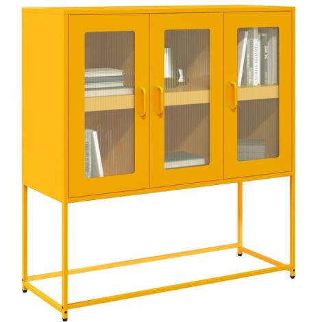 Aparador de acero laminado en frío amarillo 100,5x39x107 cm vidaXL